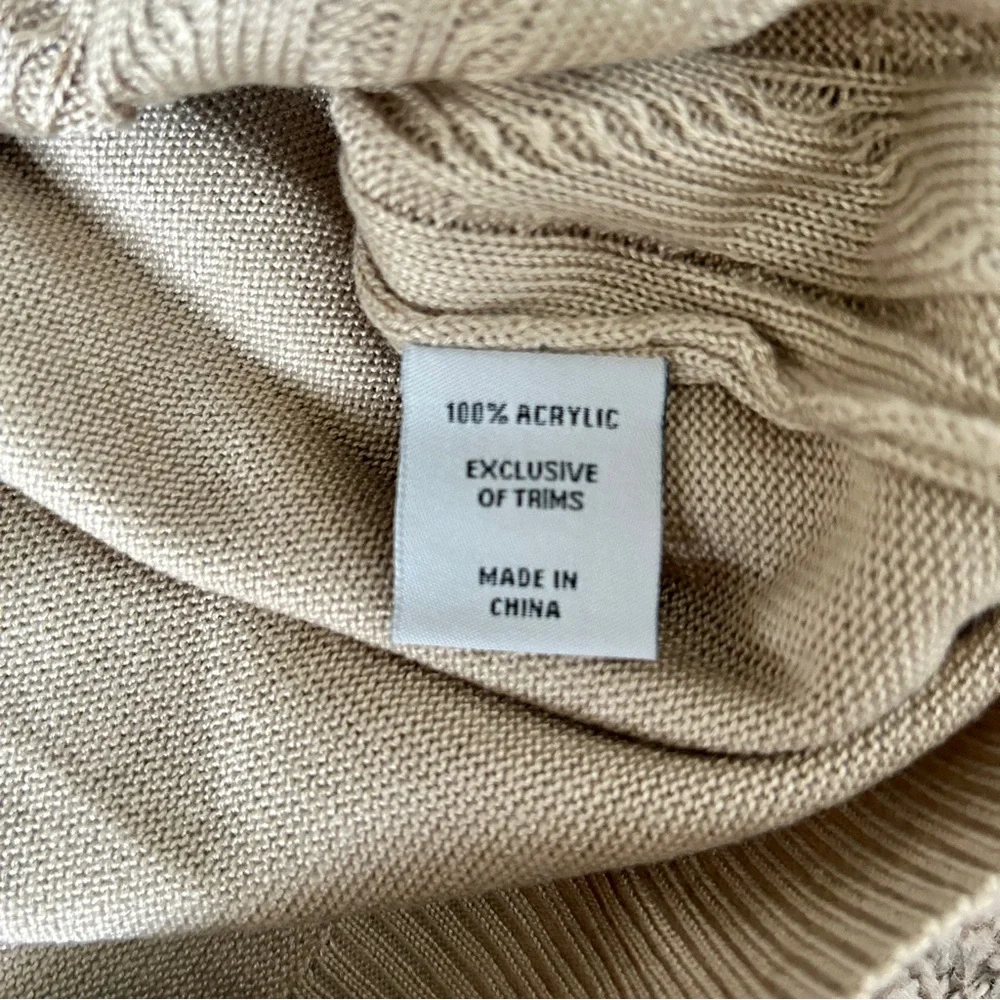 Stacy Adams‎ I Men's Tan Cable Knit 1/4 Zip Sweater I XL I Elbow Patches I Golf